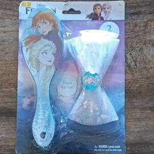 Disney Frozen Hair Brush and Bow Set - Blue and Silver